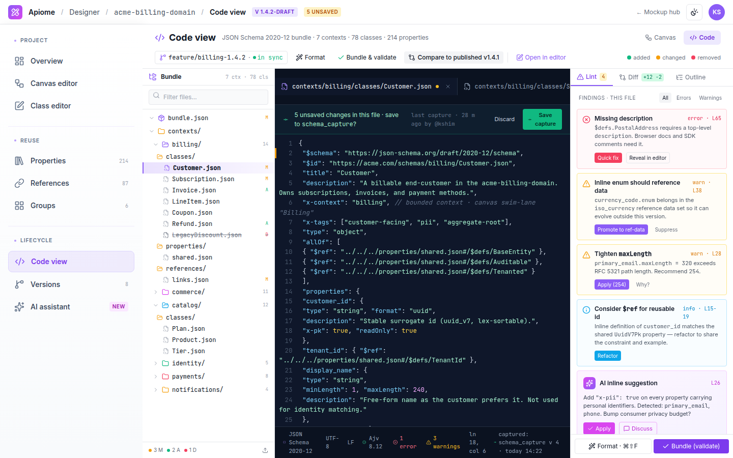 Designer — Code view