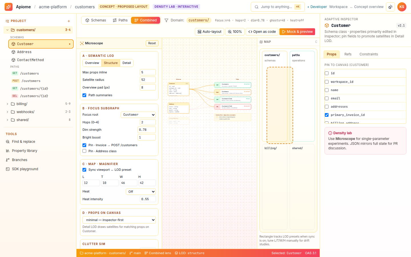 Workspace — Canvas density lab
