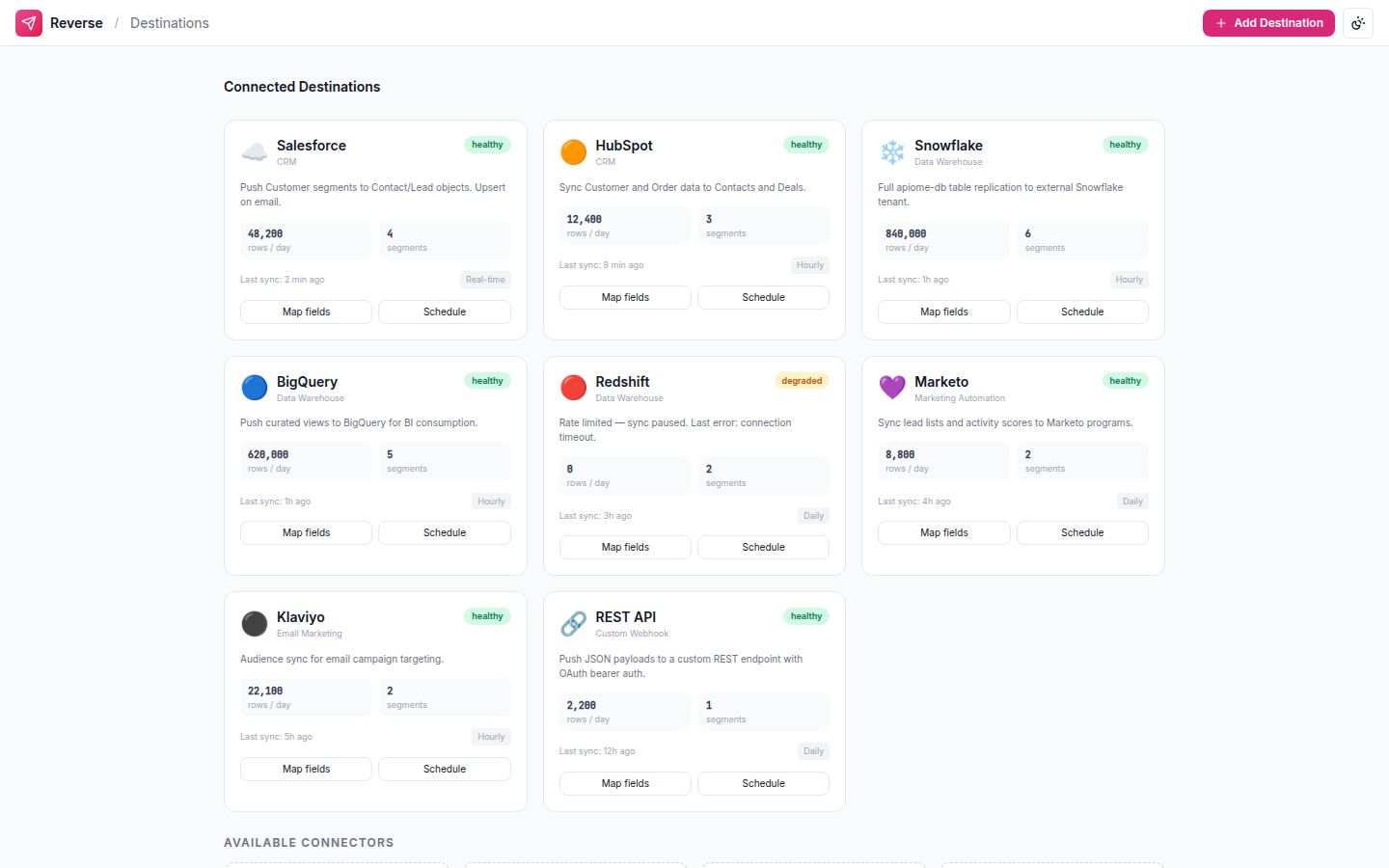 Reverse — Destination catalog