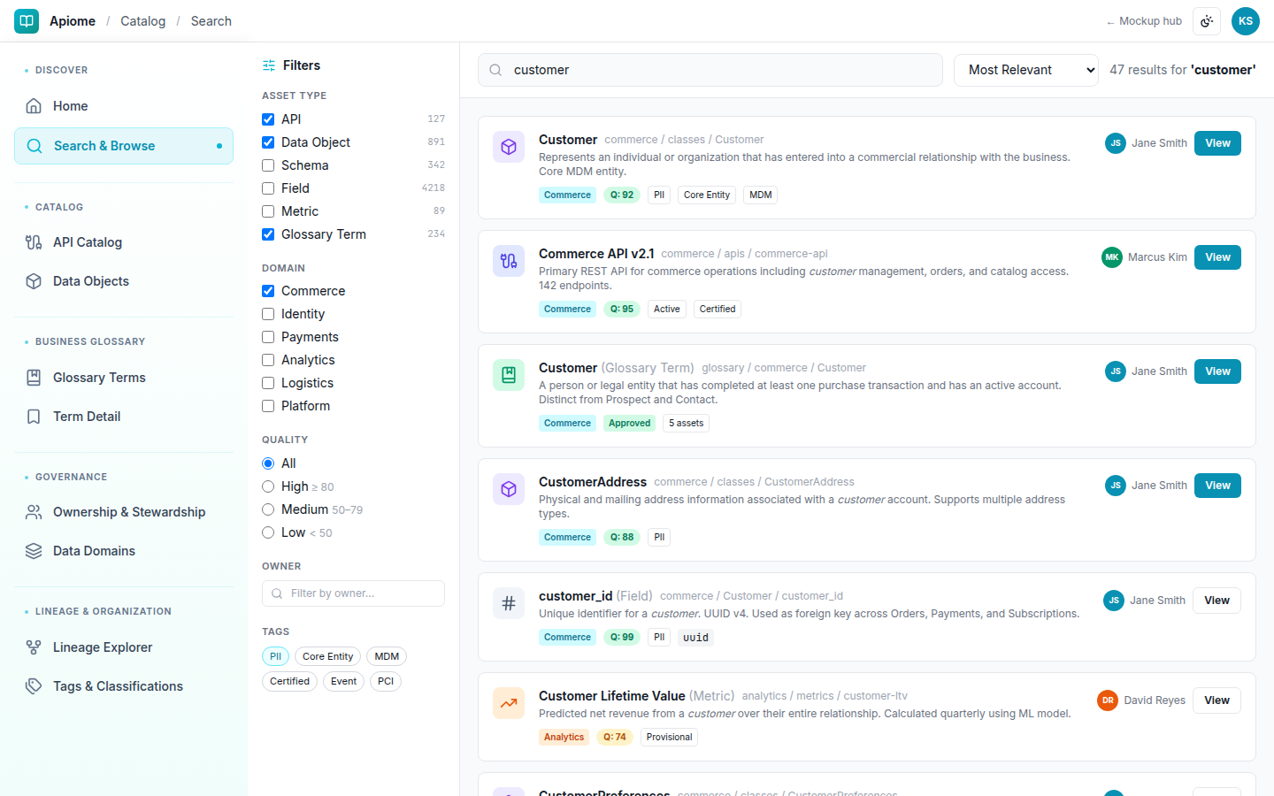 Catalog — Search & browse