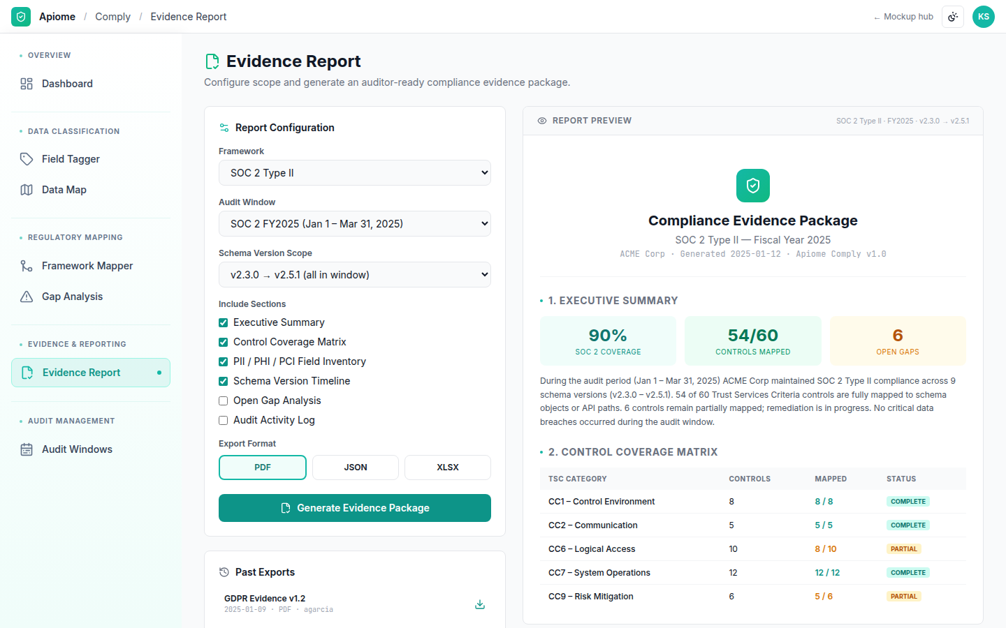 Comply — Evidence report