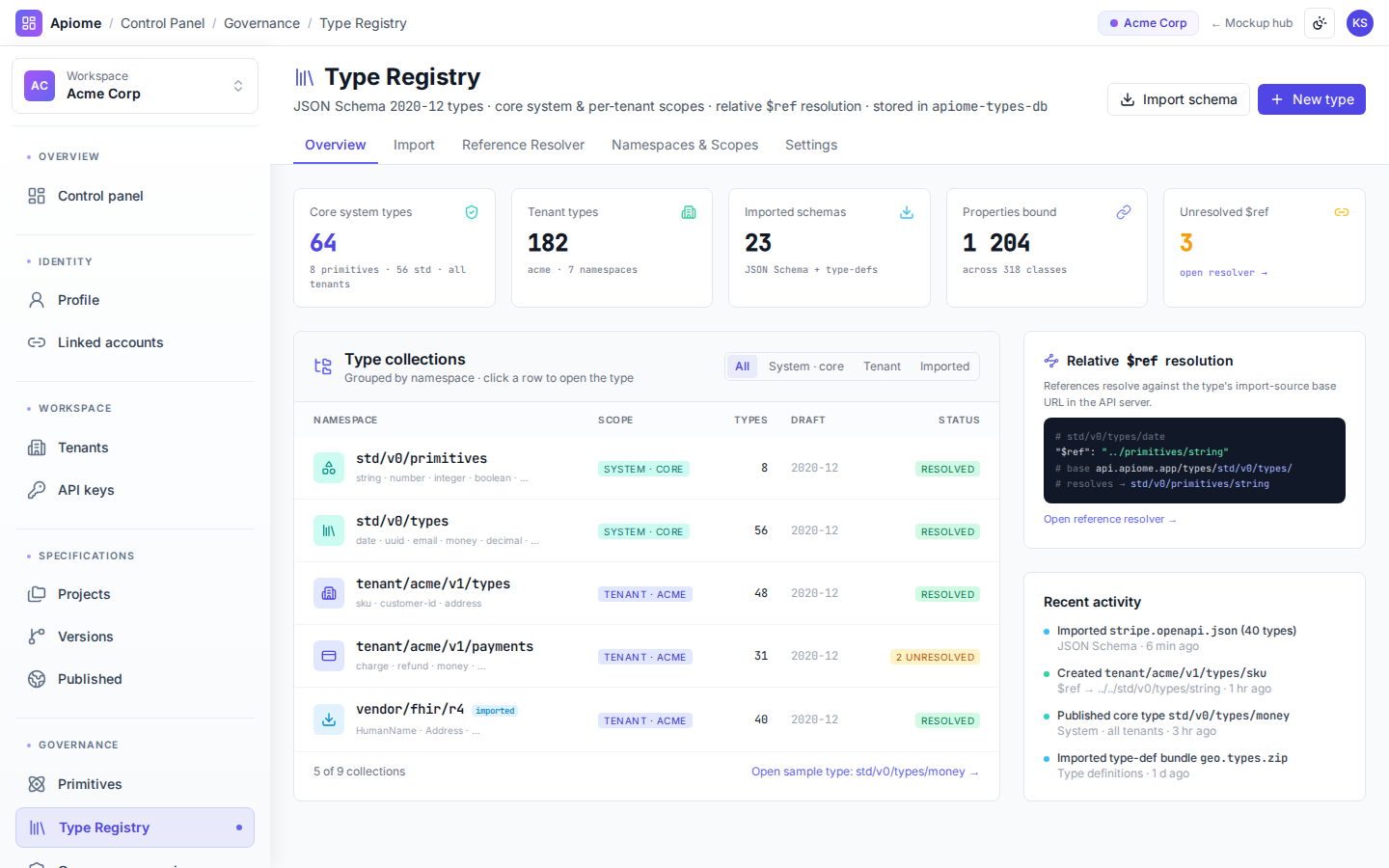 Apiome Governance preview
