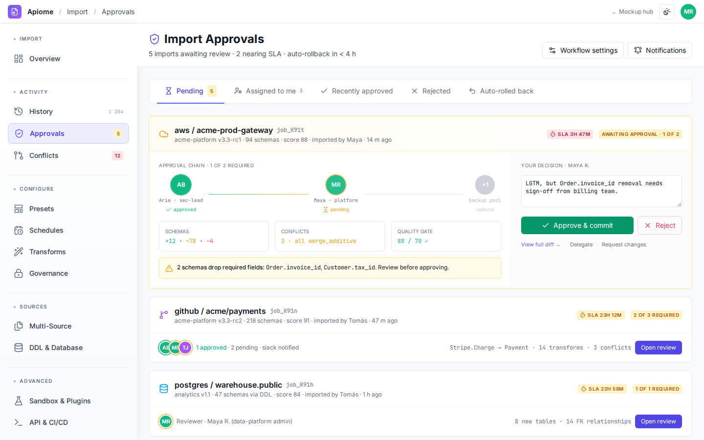 Import — Approvals