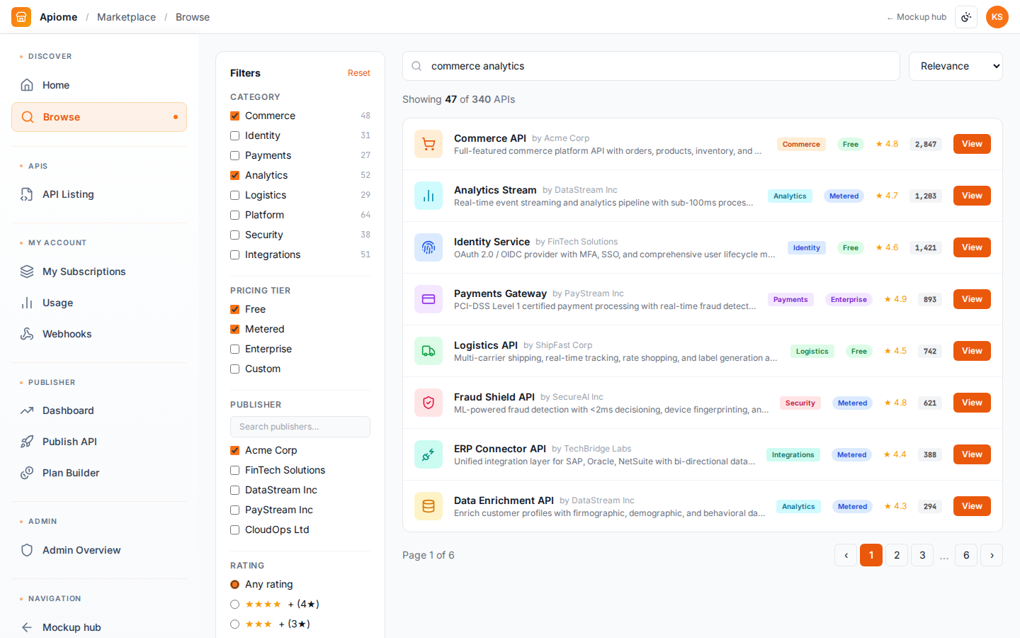 Marketplace — Browse catalog
