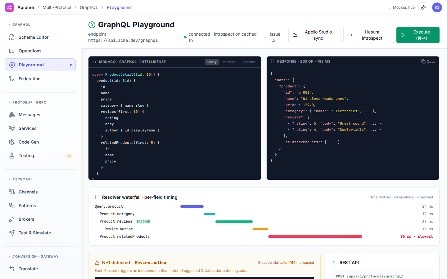 Multi-Protocol — GraphQL playground