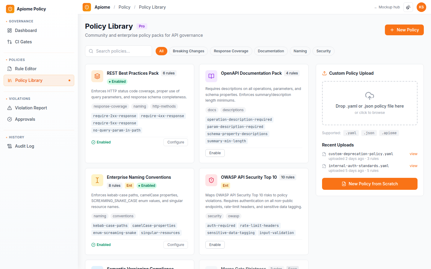 Policy — Curated policy library