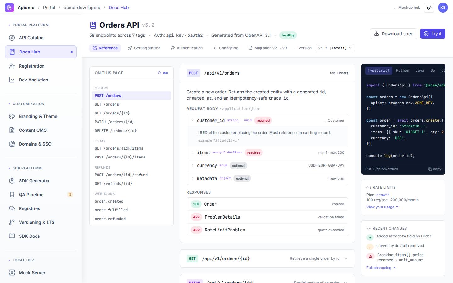 Developer Portal — Documentation hub