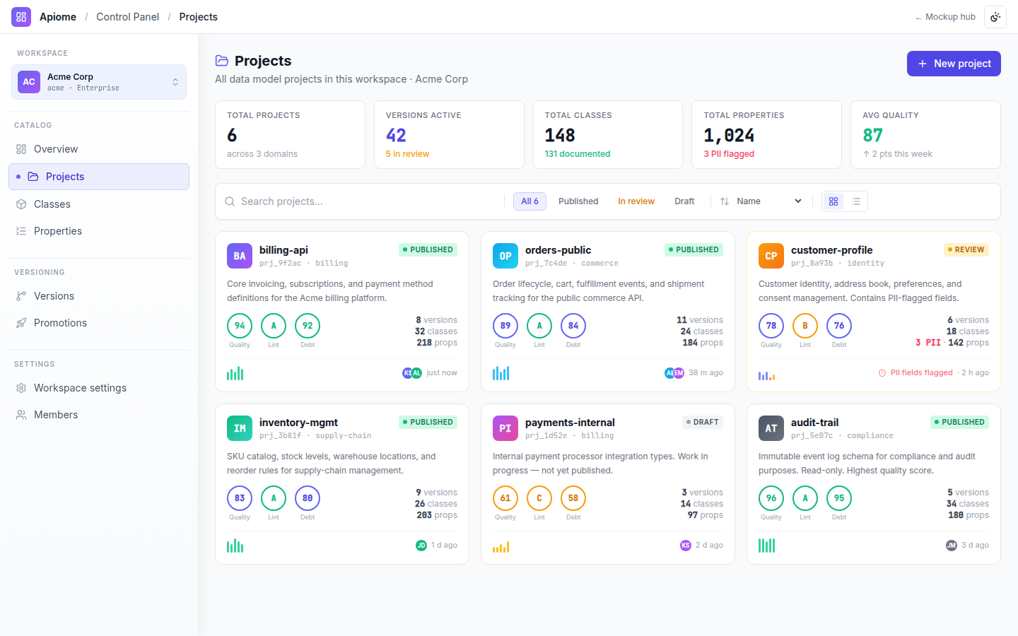 Projects — Portfolio list