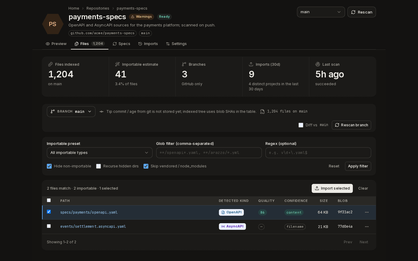 Repositories — Repository detail